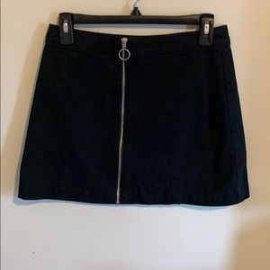 High waisted black mini skirt